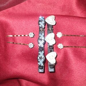 Elegant Black and Silver Hair Clip Set